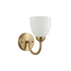 Opal Glass Brass Wall Sconce