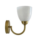Opal Glass Brass Wall Sconce