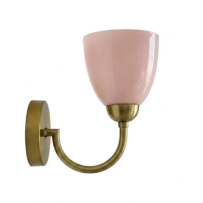 Opal Glass Brass Wall Sconce