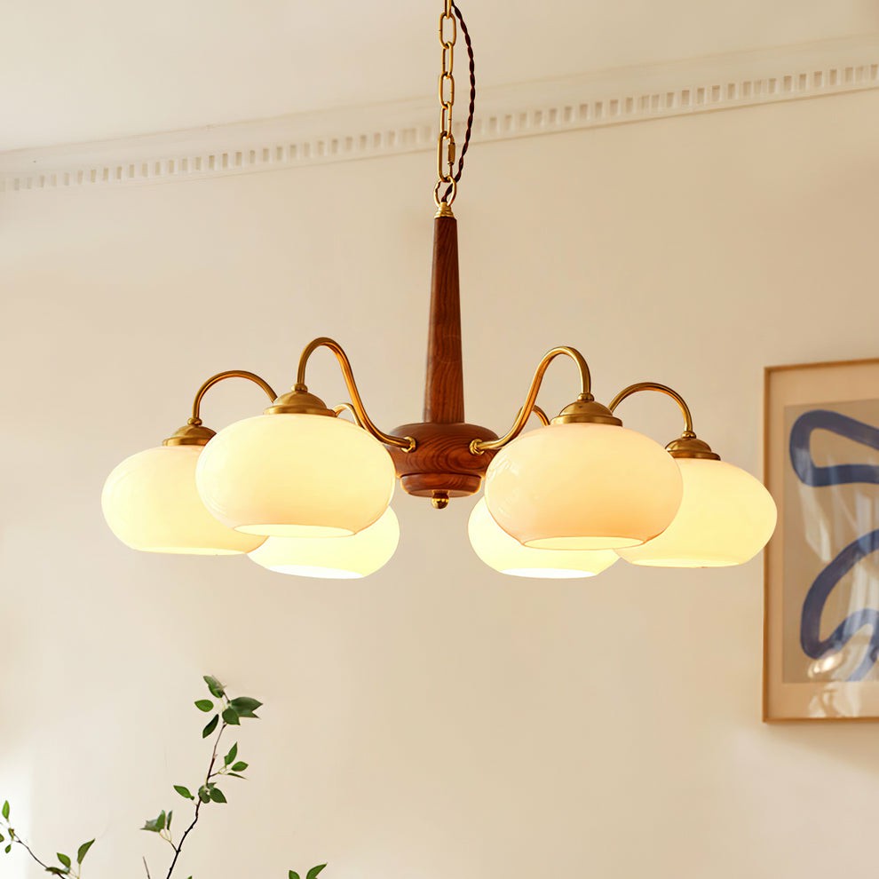 Opal Orb Triad Chandelier
