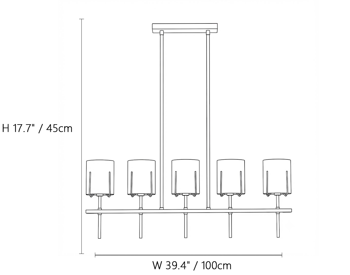 Open-Frame Drum Linear Chandelier
