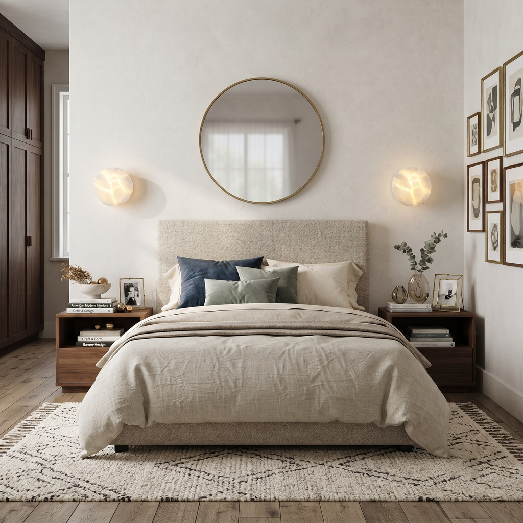Ora Round Alabaster Sconce