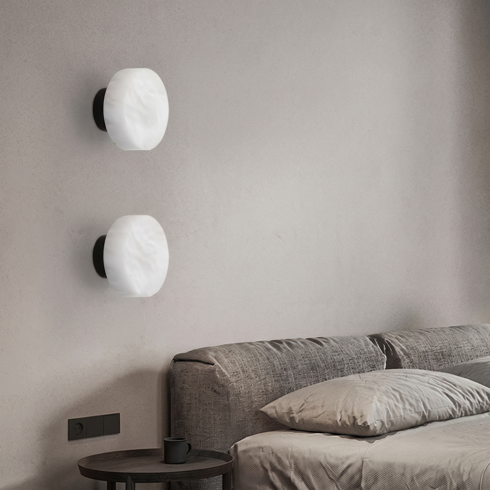 Ora Round Alabaster Sconce