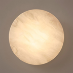 Direct Front View of Illuminated Leaf Vein Alabaster Sconce