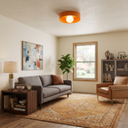 Orange Metal Drum Flush Mount