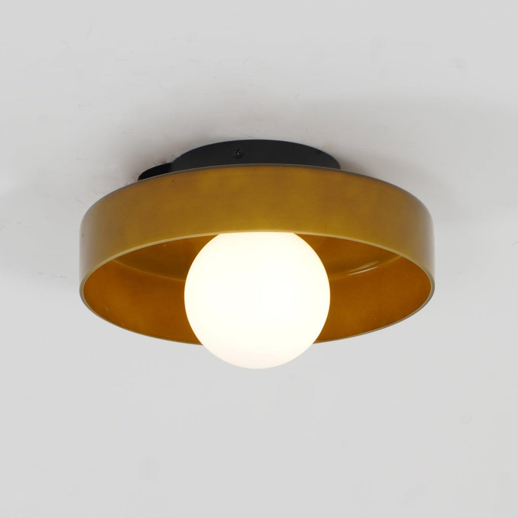 Orange Metal Drum Flush Mount