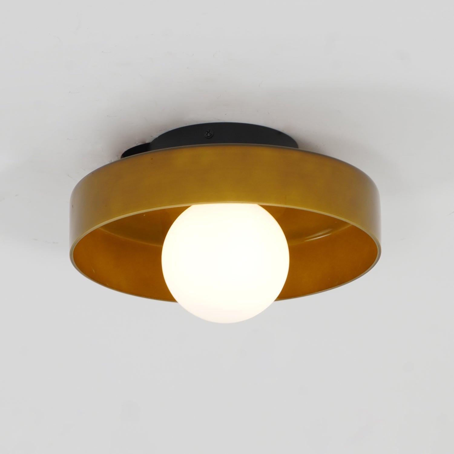 Orange Metal Drum Flush Mount