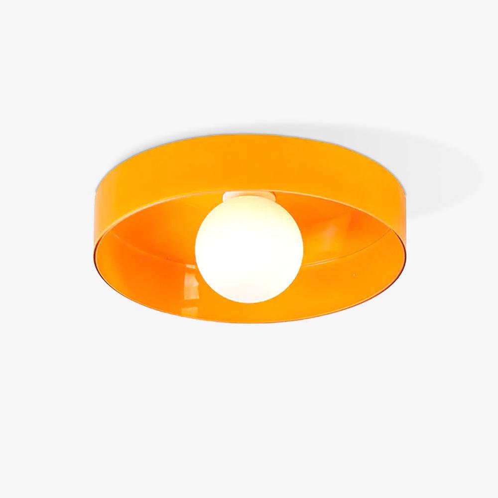 Orangefarbene Metalltrommel-Deckenleuchte