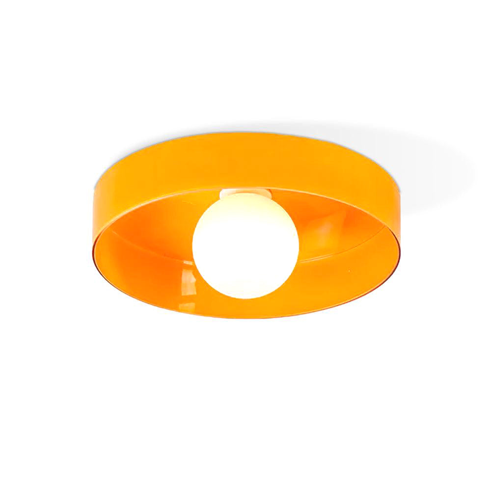 Orangefarbene Metalltrommel-Deckenleuchte