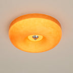 Orange Swirl Glass Flush Mount