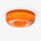 Orange Swirl Glass Flush Mount