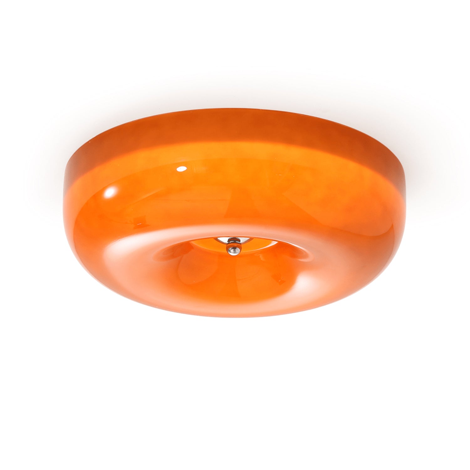 Orange Swirl Glass Flush Mount