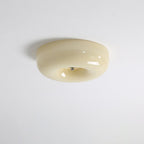 Orange Swirl Glass Flush Mount