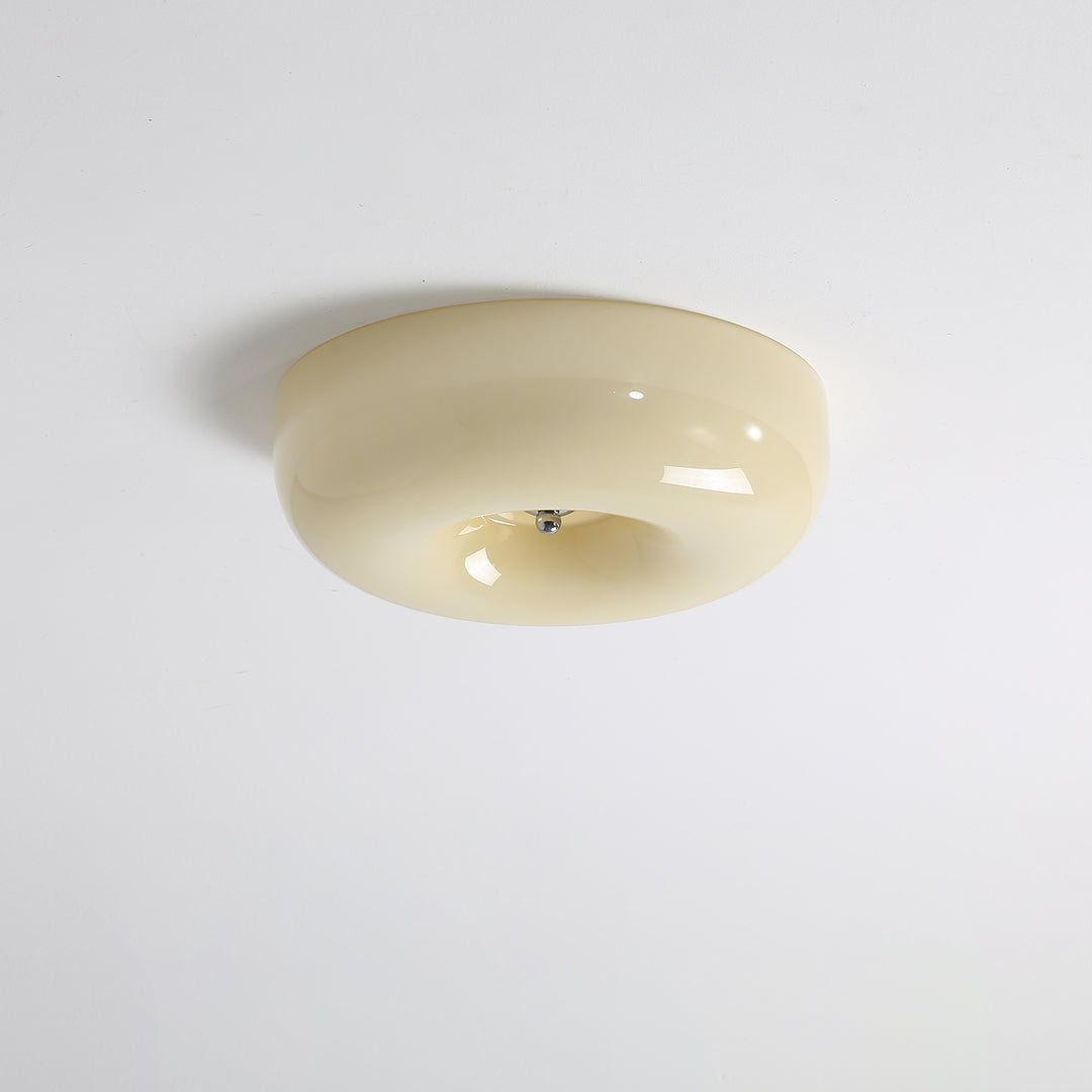 Orange Swirl Glass Flush Mount