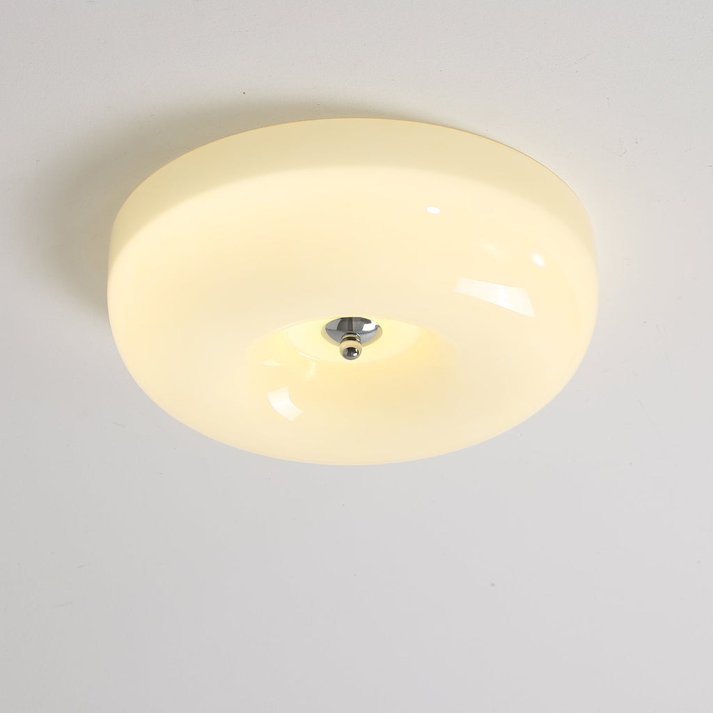 Orange Swirl Glass Flush Mount
