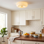 Orange Swirl Glass Flush Mount