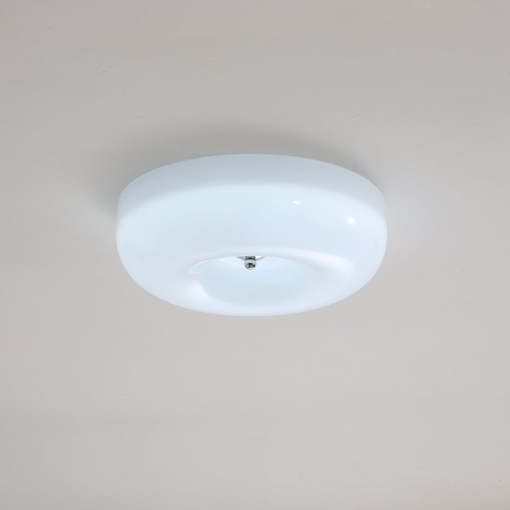 Orange Swirl Glass Flush Mount