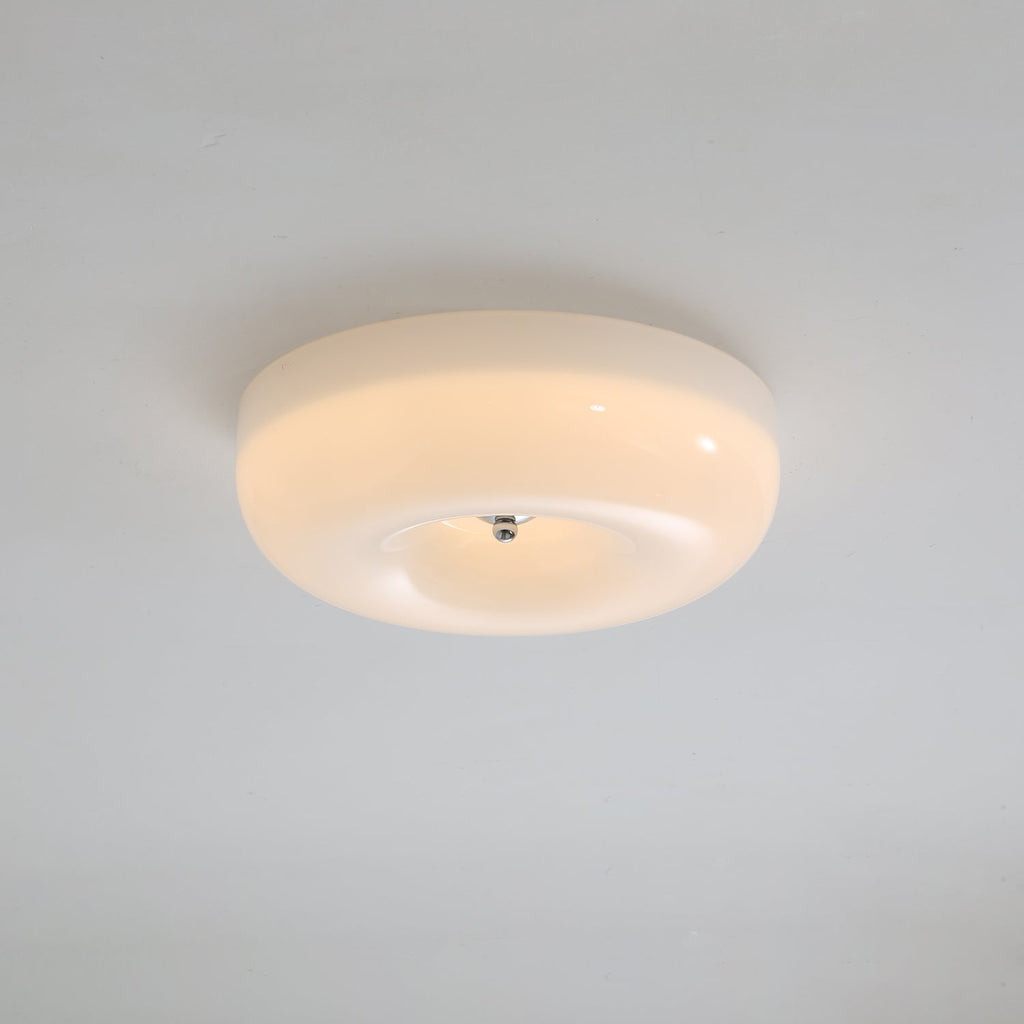 Orange Swirl Glass Flush Mount