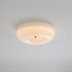 Orange Swirl Glass Flush Mount