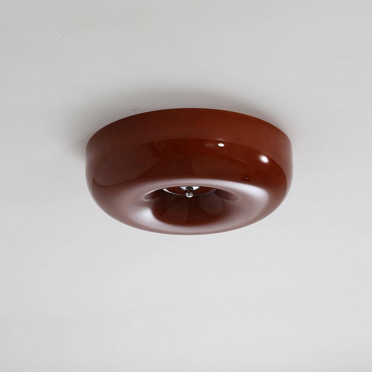 Orange Swirl Glass Flush Mount