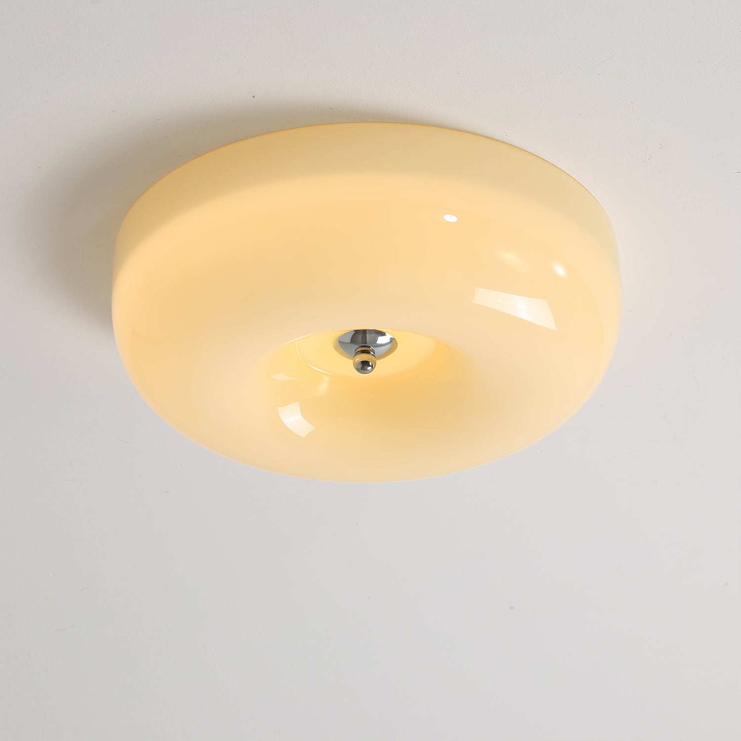 Orange Swirl Glass Flush Mount