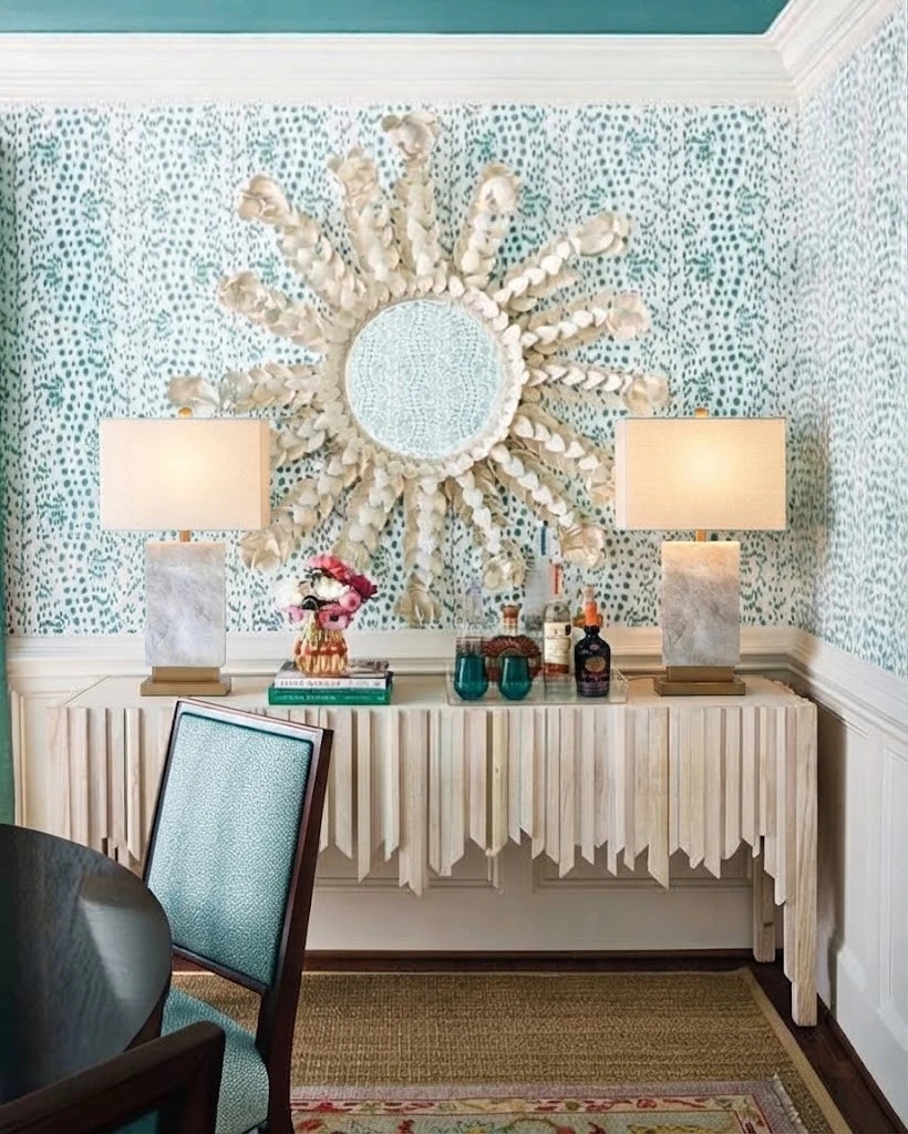 Modern Marble Rectangular Table Lamp in Luxury Foyer Space