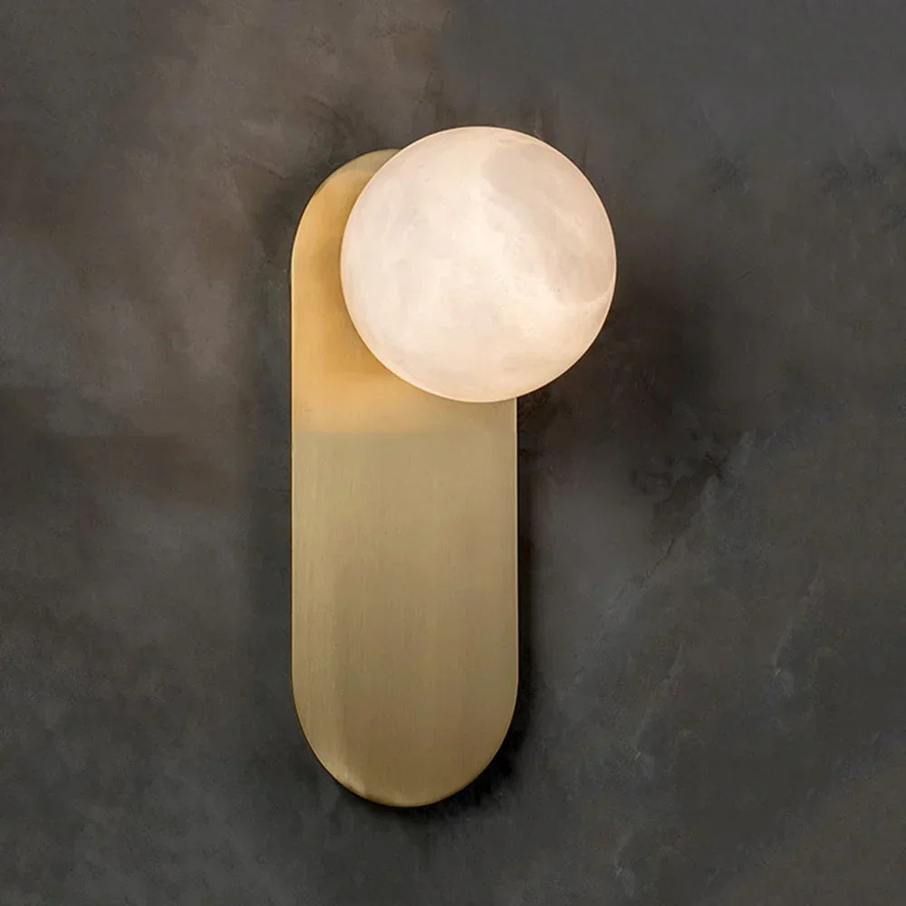 Oval Adrion Alabaster Spherical Wall Light