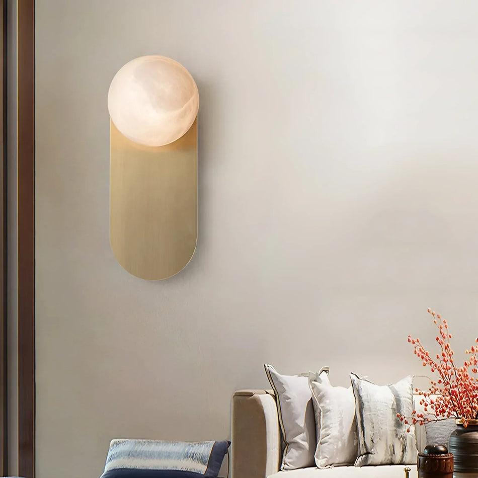 Oval Adrion Alabaster Spherical Wall Light