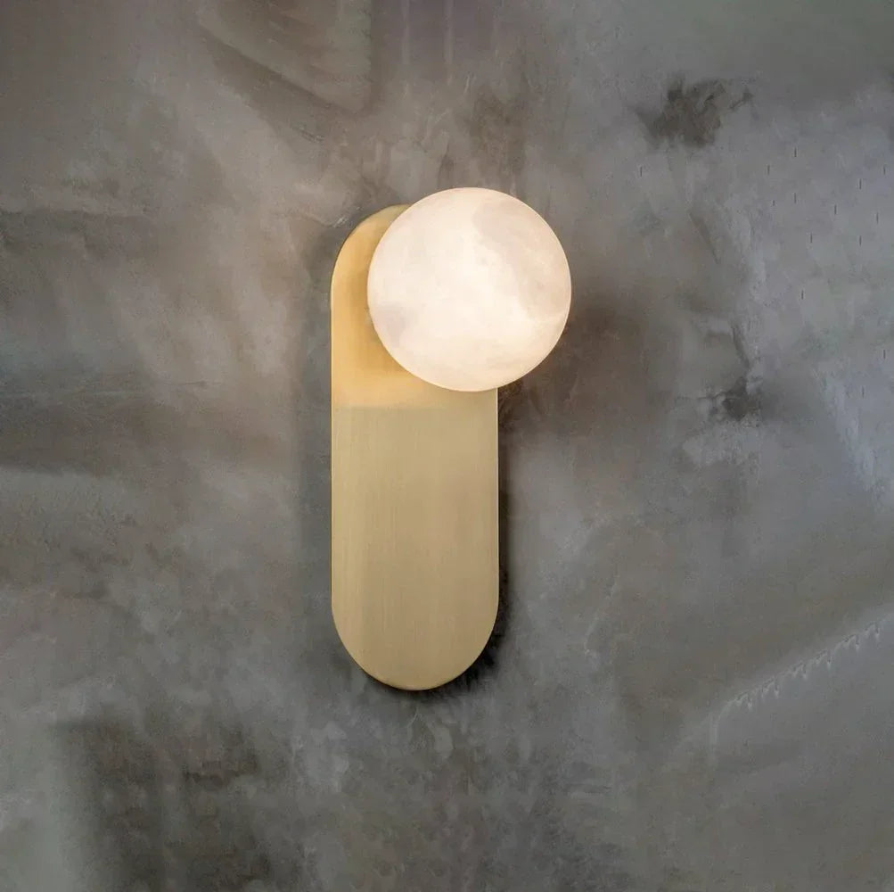 Oval Adrion Alabaster Spherical Wall Light