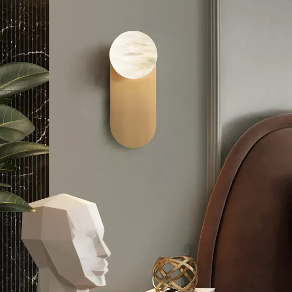 Oval Adrion Alabaster Spherical Wall Light