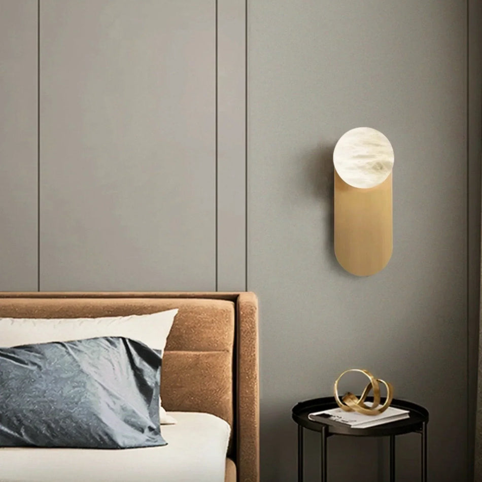 Oval Adrion Alabaster Spherical Wall Light