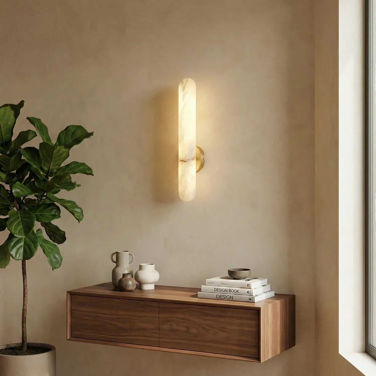 Oval Alunari Alabaster Wall Sconce