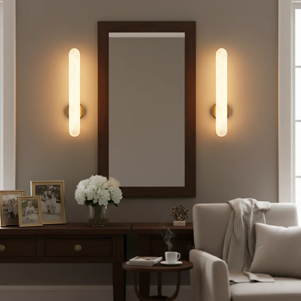 Oval Alunari Alabaster Wall Sconce