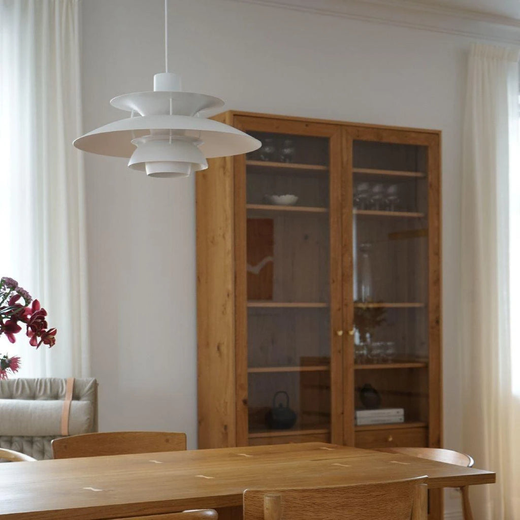 Modern Nordic Art Pendant Light in Wooden Dining Space
