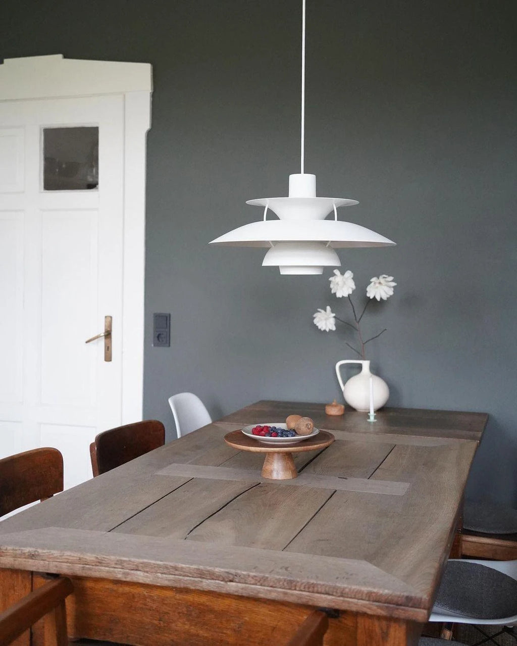 Modern Nordic Pendant Light in Warm Dining Room Setting