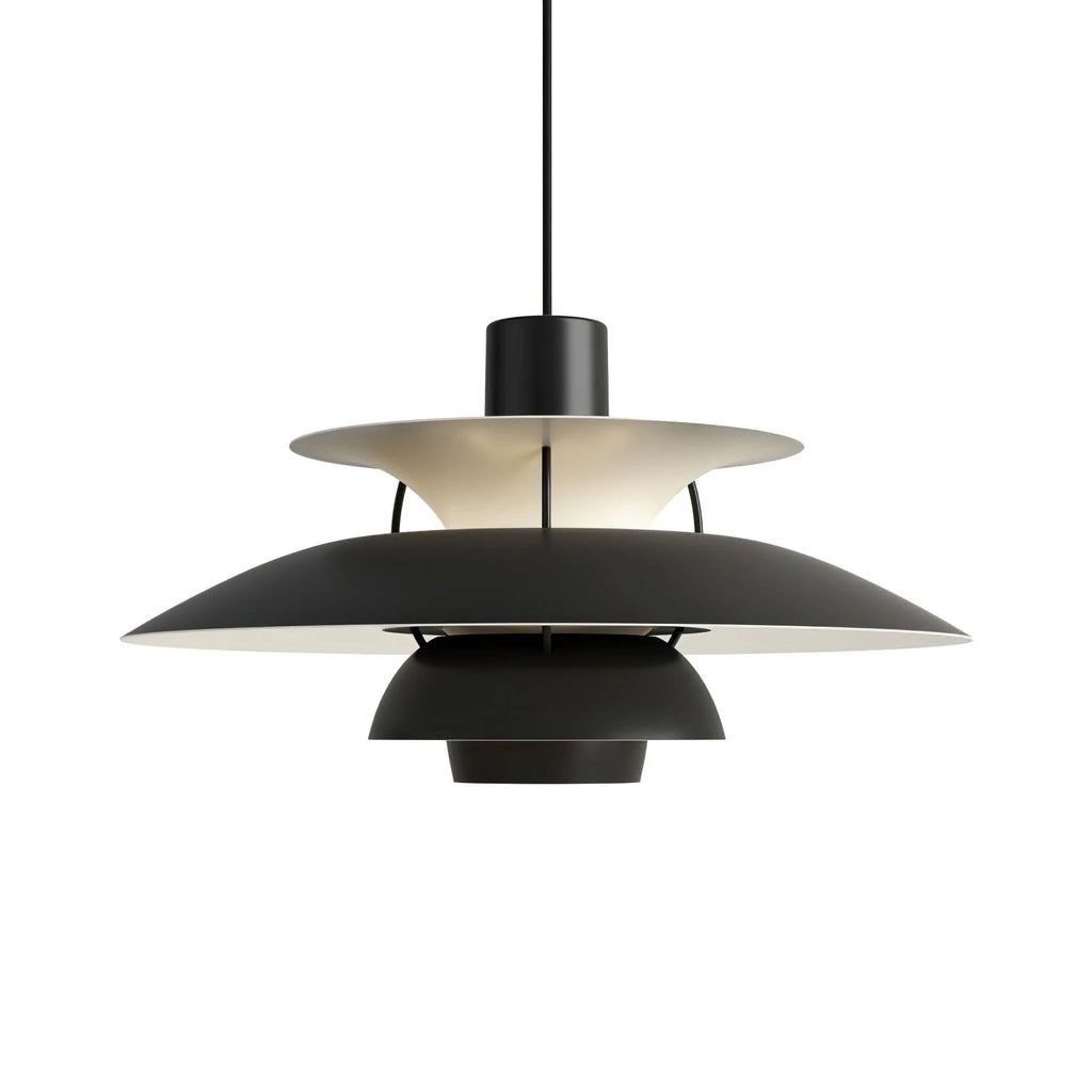 Front View of Modern Nordic Matte Black Pendant Light Studio Display