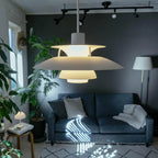 Modern Nordic Art Pendant Light in Dark Gray Living Room