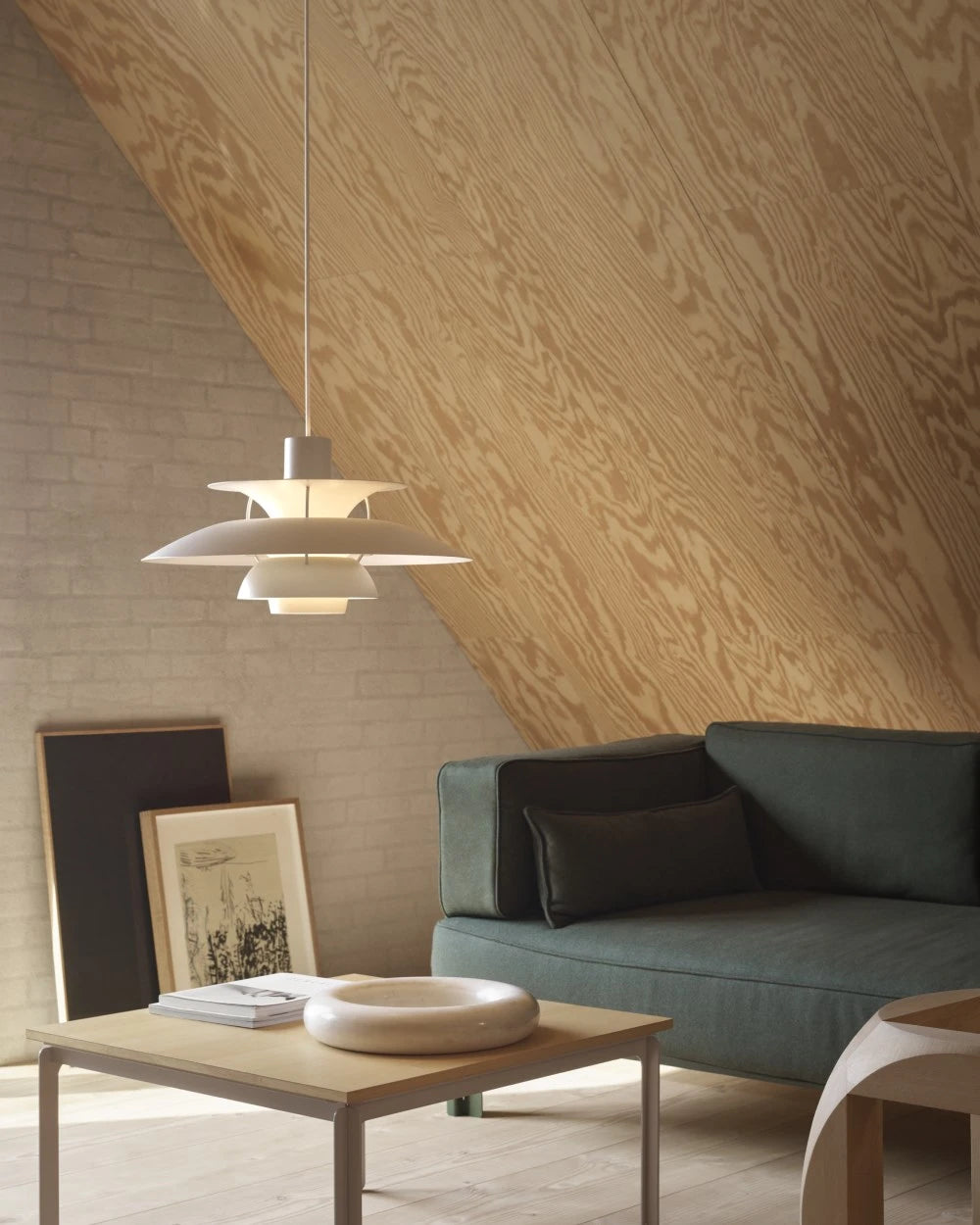 Modern Nordic Art Pendant Light in Cozy Living Room Interior