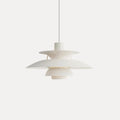 Front View of Modern Nordic Multi-Tier White Art Pendant Light Studio Shot