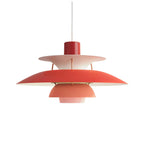 Front View of Modern Nordic Red and Orange Gradient Pendant Light Studio Display