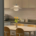 Modern Nordic Pendant Light Over Kitchen Island with Flowers