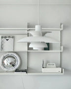 Modern Nordic Pendant Light Styled with White Shelving Unit