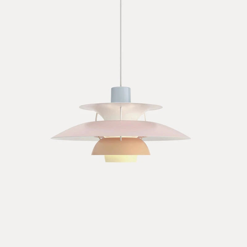 Front View of Modern Nordic Light Pink Gradient Pendant Light Studio Shot