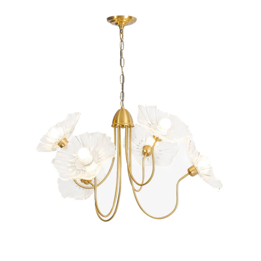 Floral Glass Looped Arm Chandelier