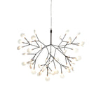 Modern Branching Firefly Leaf Chandelier on Pure White Background