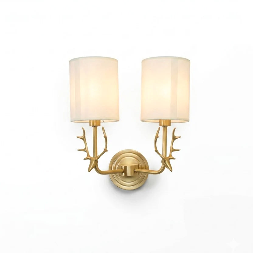 Antler Brass Double Wall Sconce