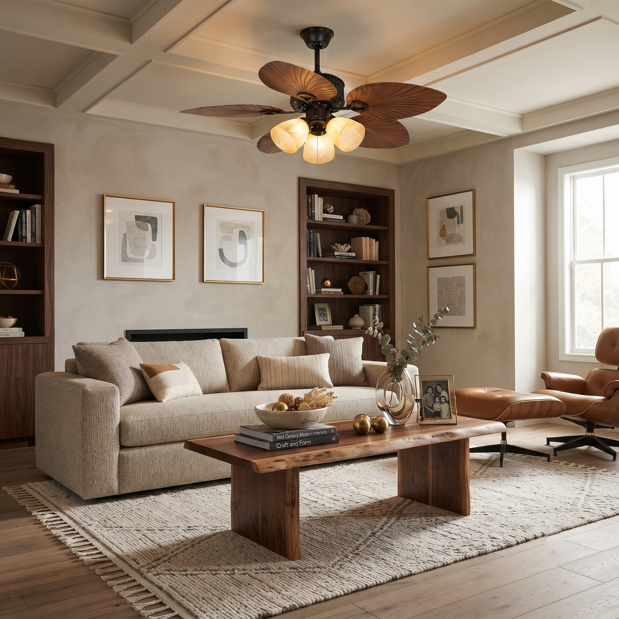 Palma Tropical Ceiling Fan with Light