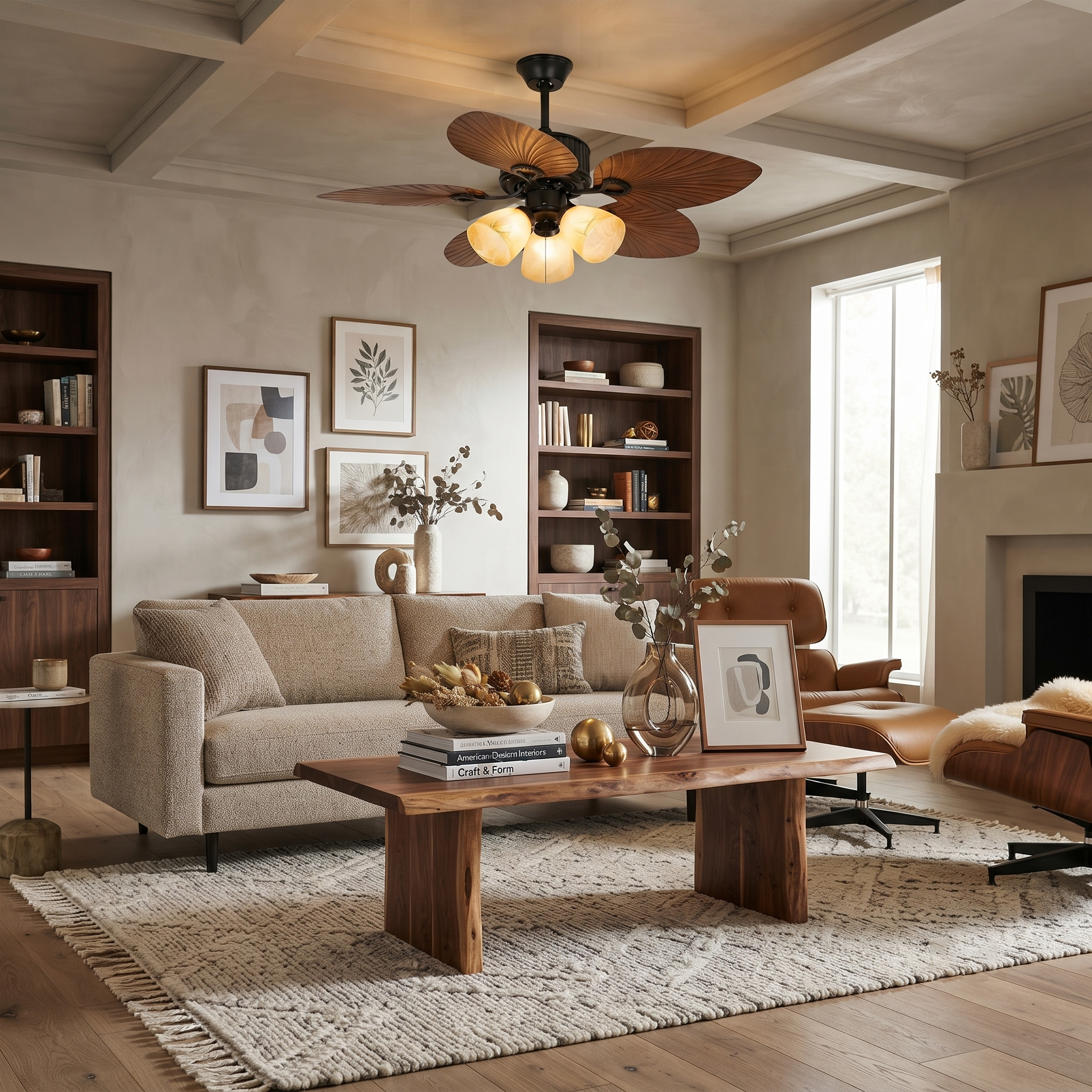 Palma Tropical Ceiling Fan with Light
