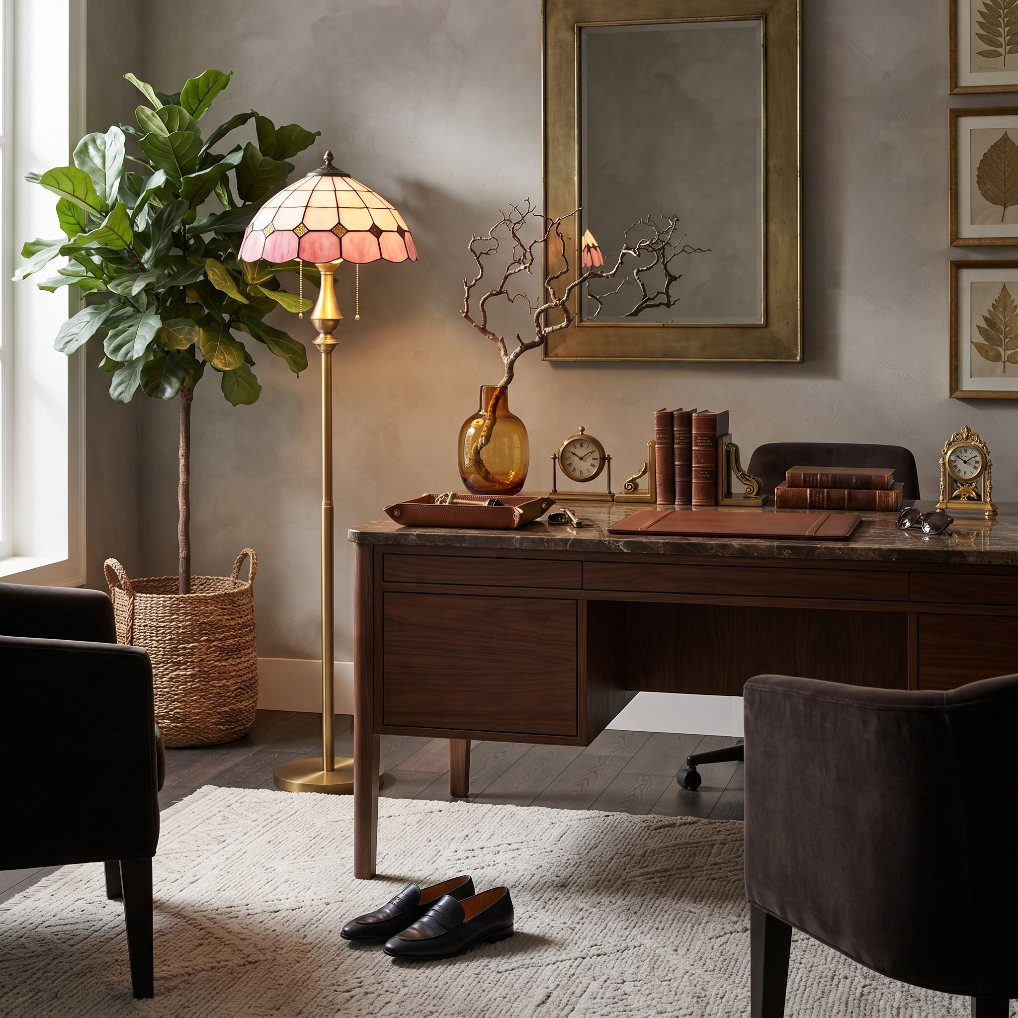 Pastel Petal Mosaic Floor Lamp