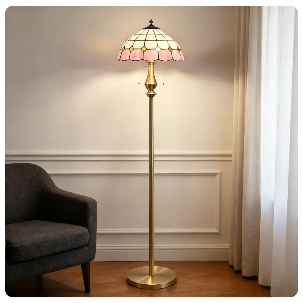 Pastel Petal Mosaic Floor Lamp
